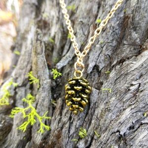 Pine Cone Necklace- Small, minimalist, outdoor, boho